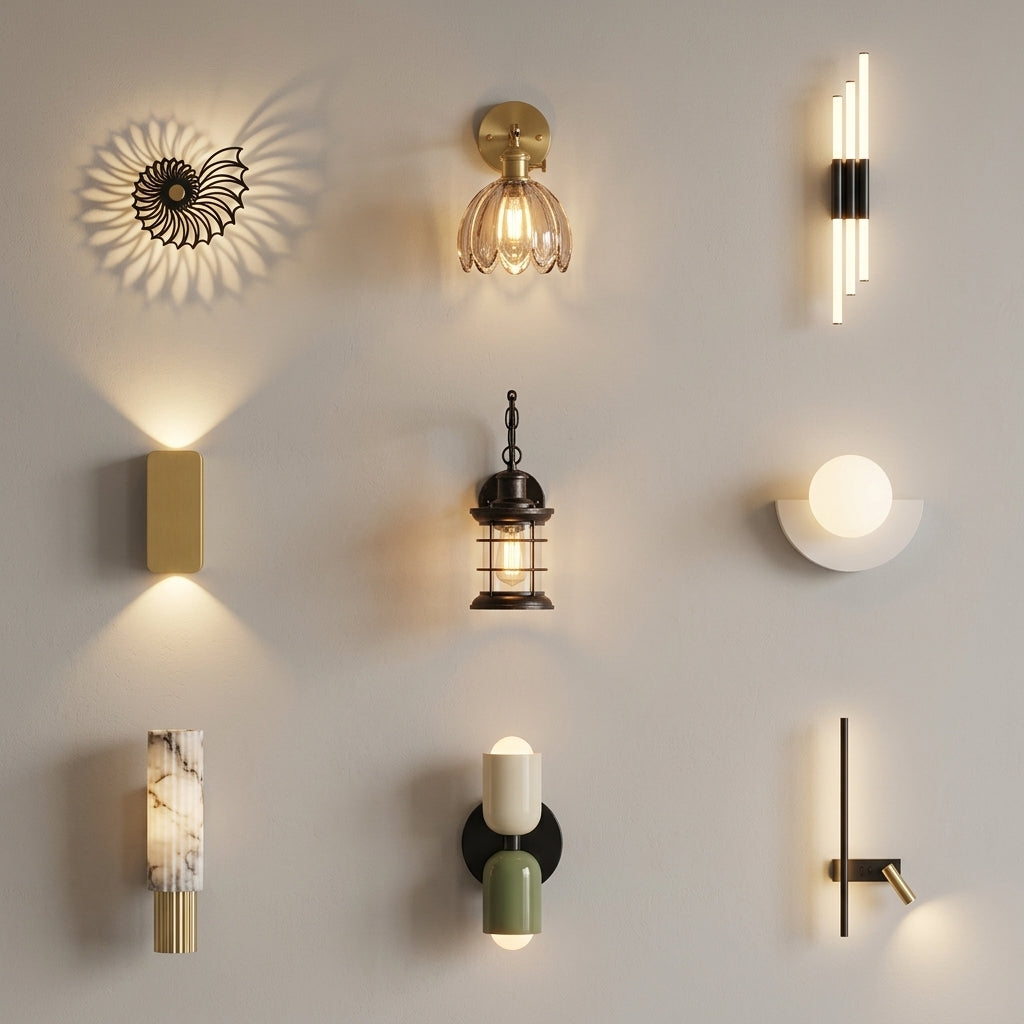 Wall lights and sconces showroom displaying a range of styles