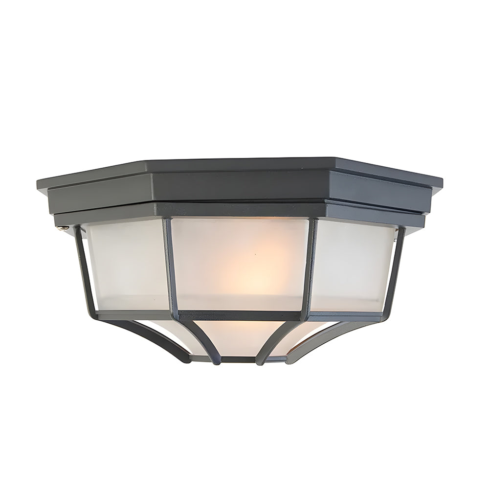 Side profile of the cila black nautical bulkhead outdoor light isolated on a white background