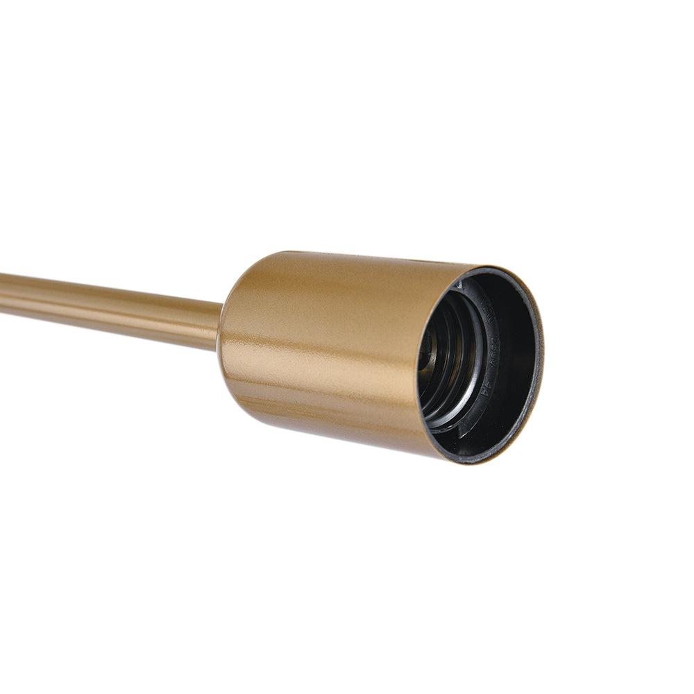 Close-up of the standard E27 bulb socket on the brass Sputnik dubce ceiling light