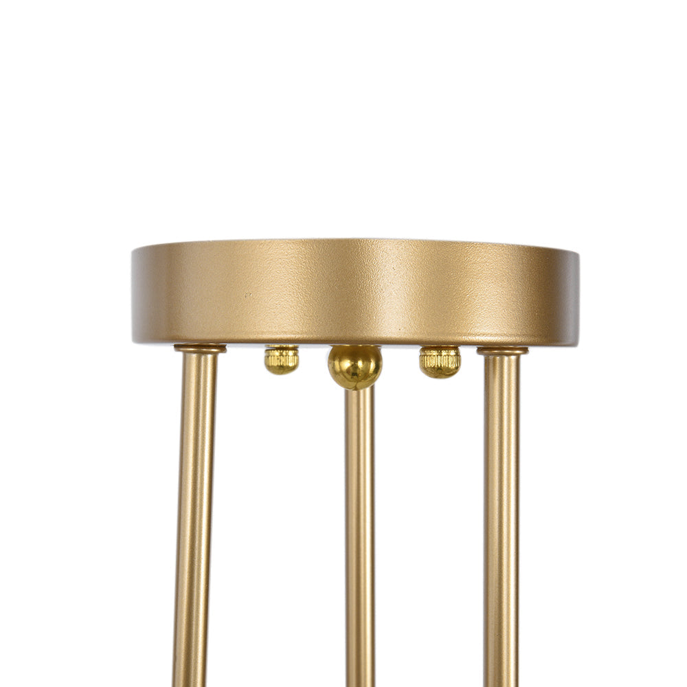 Close-up detail of the dubce brass ceiling canopy featuring a clever swivel joint compatible with sloped and vaulted ceilings