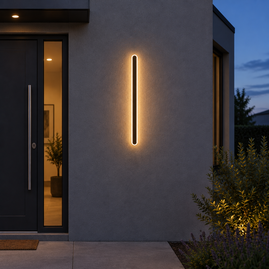 riqi-linear-oval-outdoor-wall-light-100cm-centred-modern-house-wall-dusk