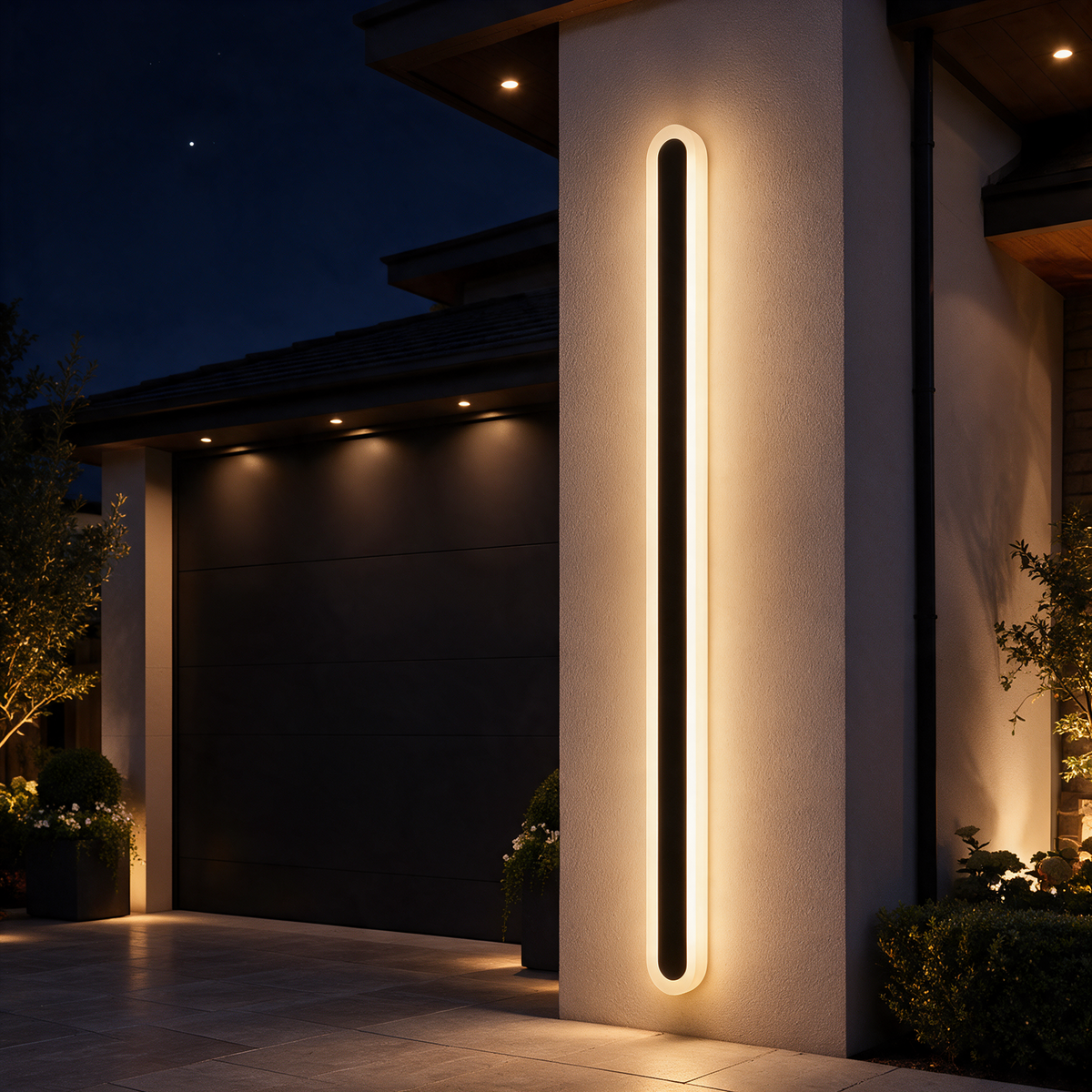 riqi-linear-oval-outdoor-wall-light-150cm-single-feature-wall-night