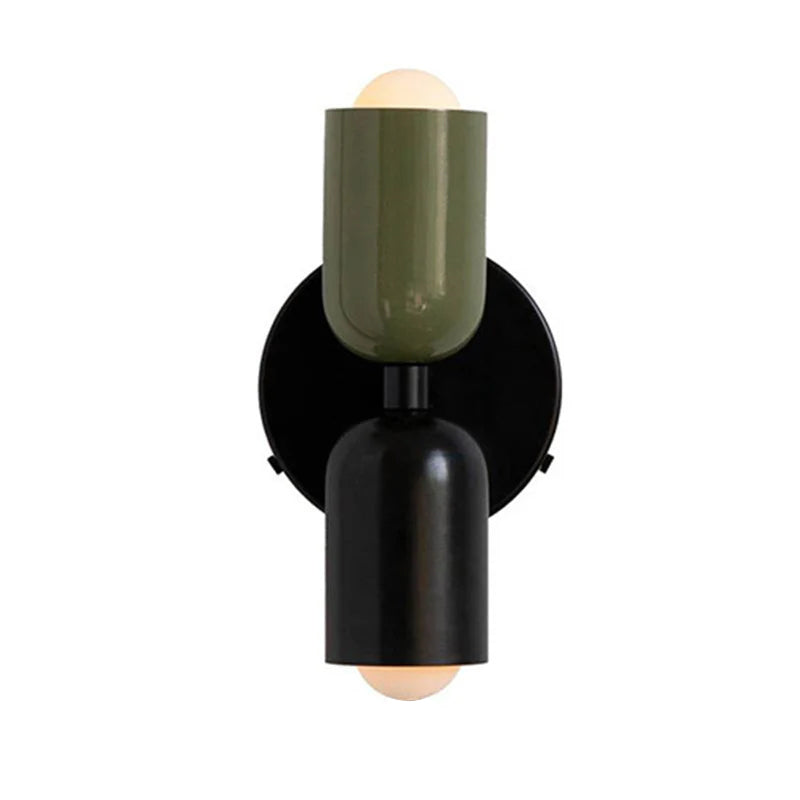 Green and black hutre Nordic glass wall sconce