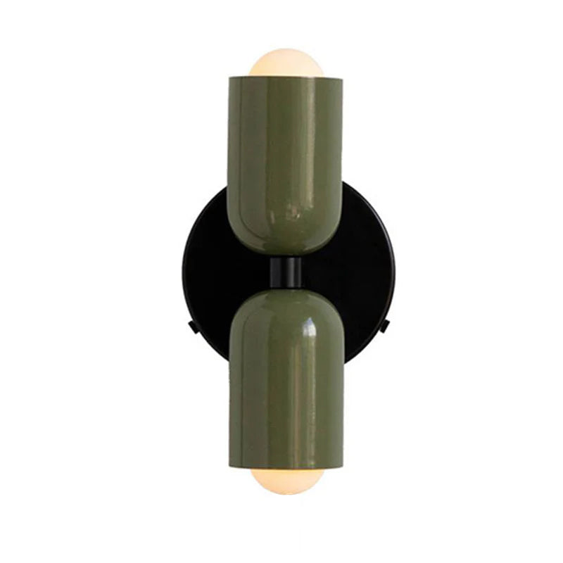 Solid green hutre mid-century capsule glass wall light
