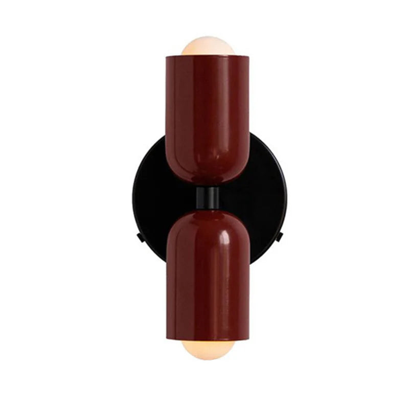 Solid red hutre Nordic double-head glass wall sconce