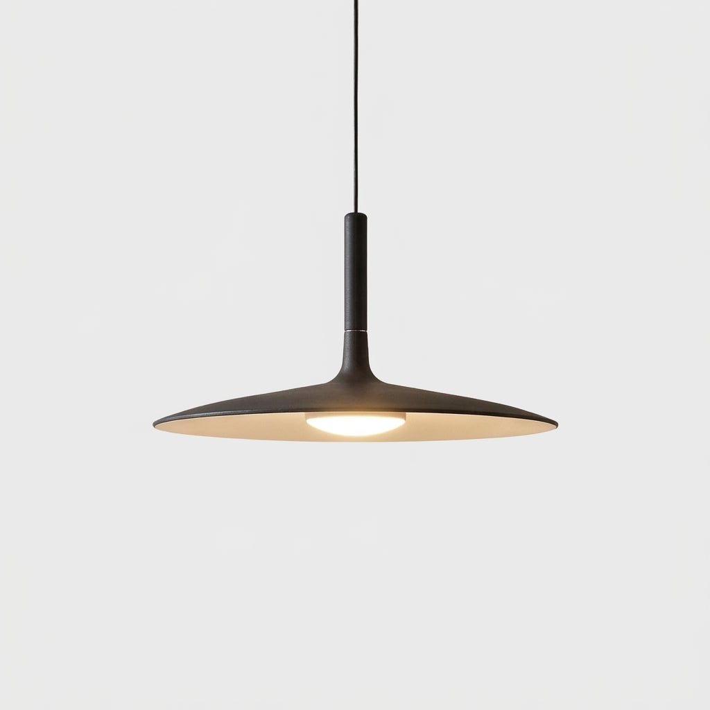 Iqzo minimalist black flat disc pendant light
