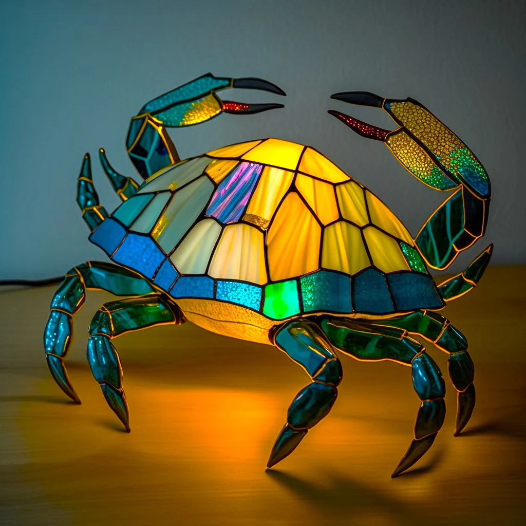 lopi crab nightlight showcasing its vibrant blue and yellow shell