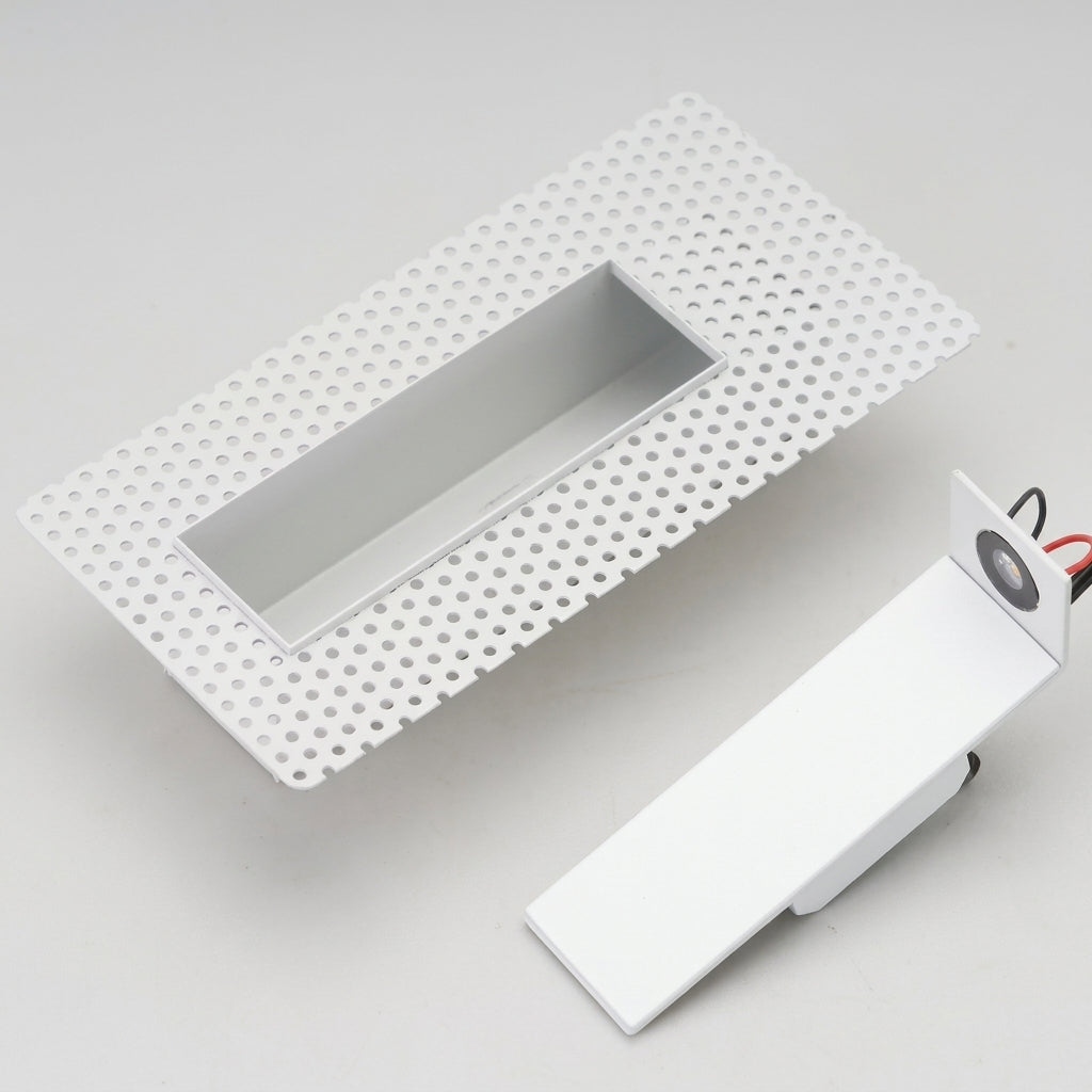 Melte recessed LED wall light perforated shade and separate lamp body