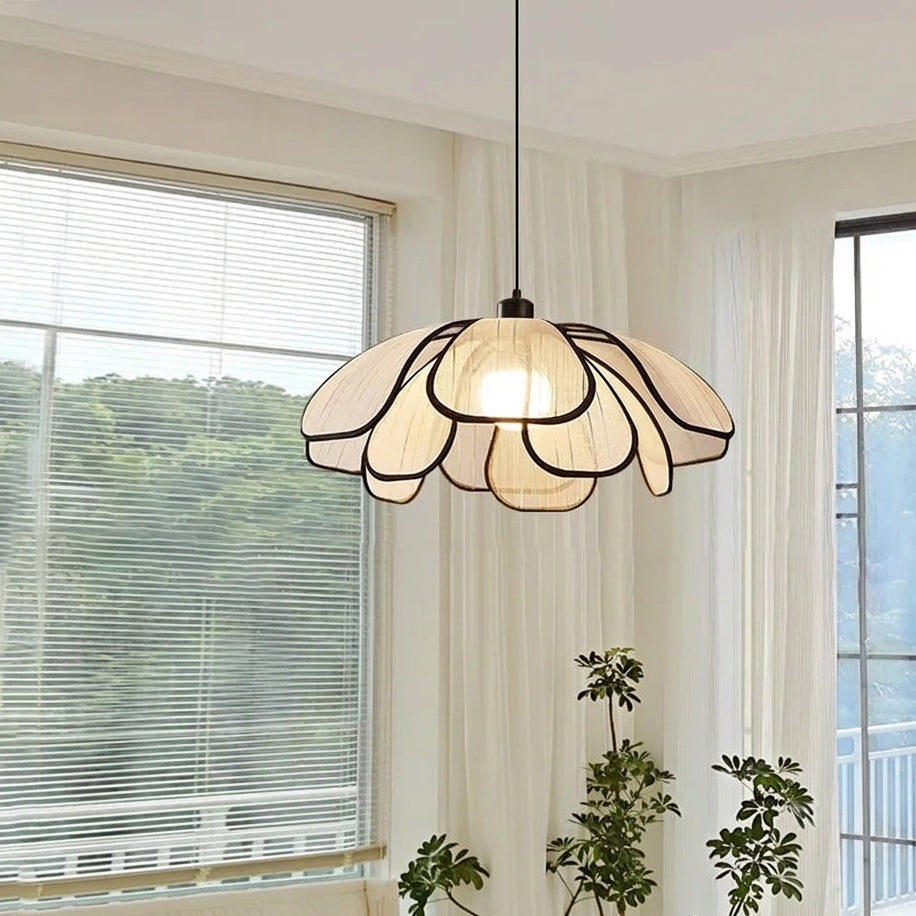Muxqa petal pendant light in a living room by a window