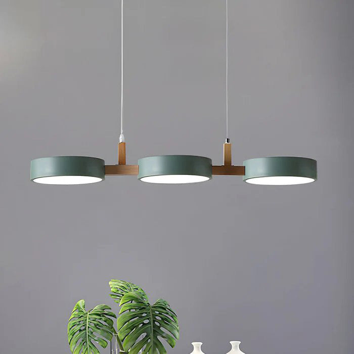 Solid green Nordic nohit chandelier suspended over the flowers