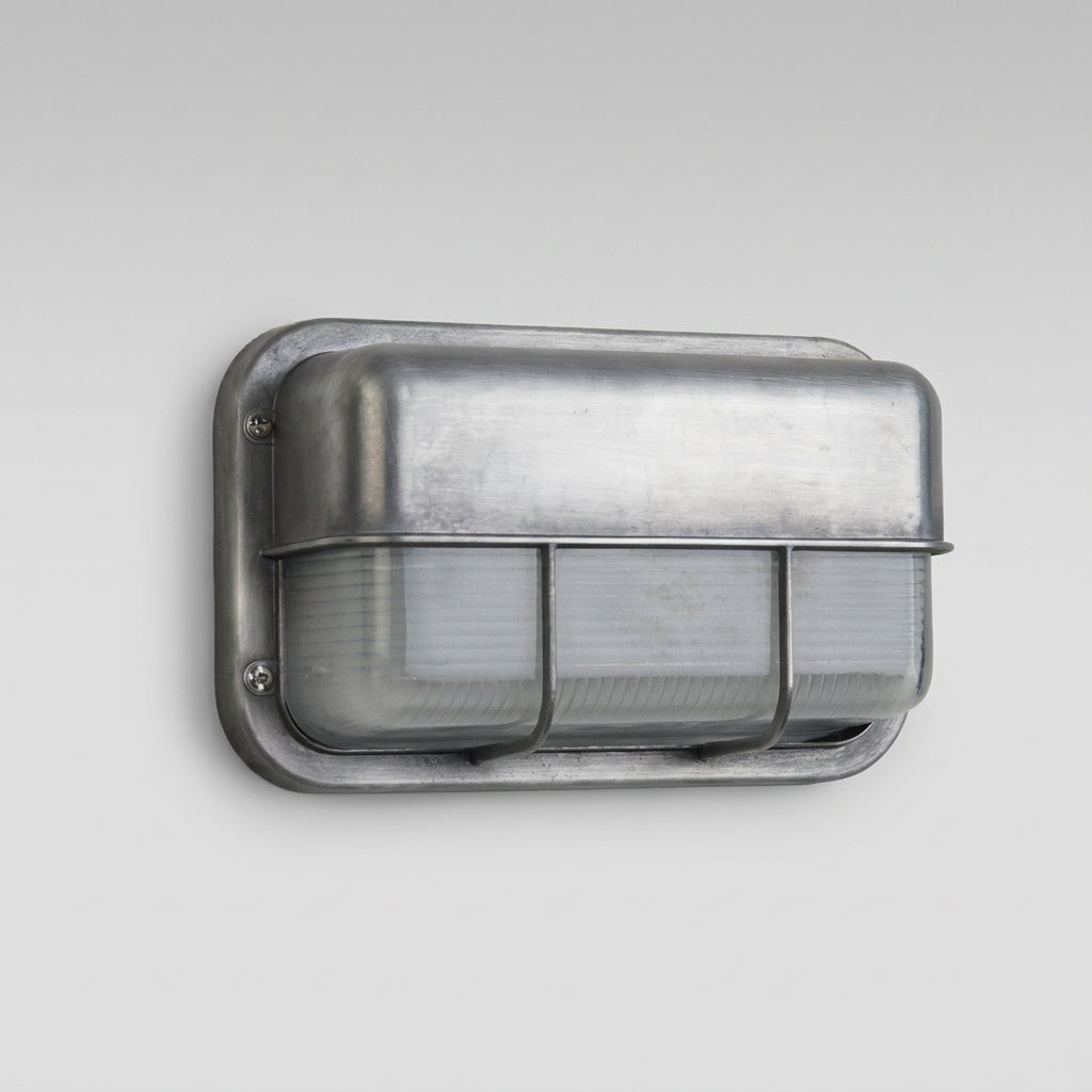 Ostin landscape twin bar hood bulkhead wall light unlit on a grey wall