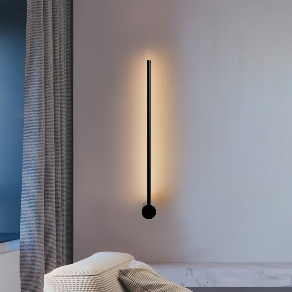 Pila - Modern Minimalist Linear LED Wall Sconce - Rotatable Black Tube Light