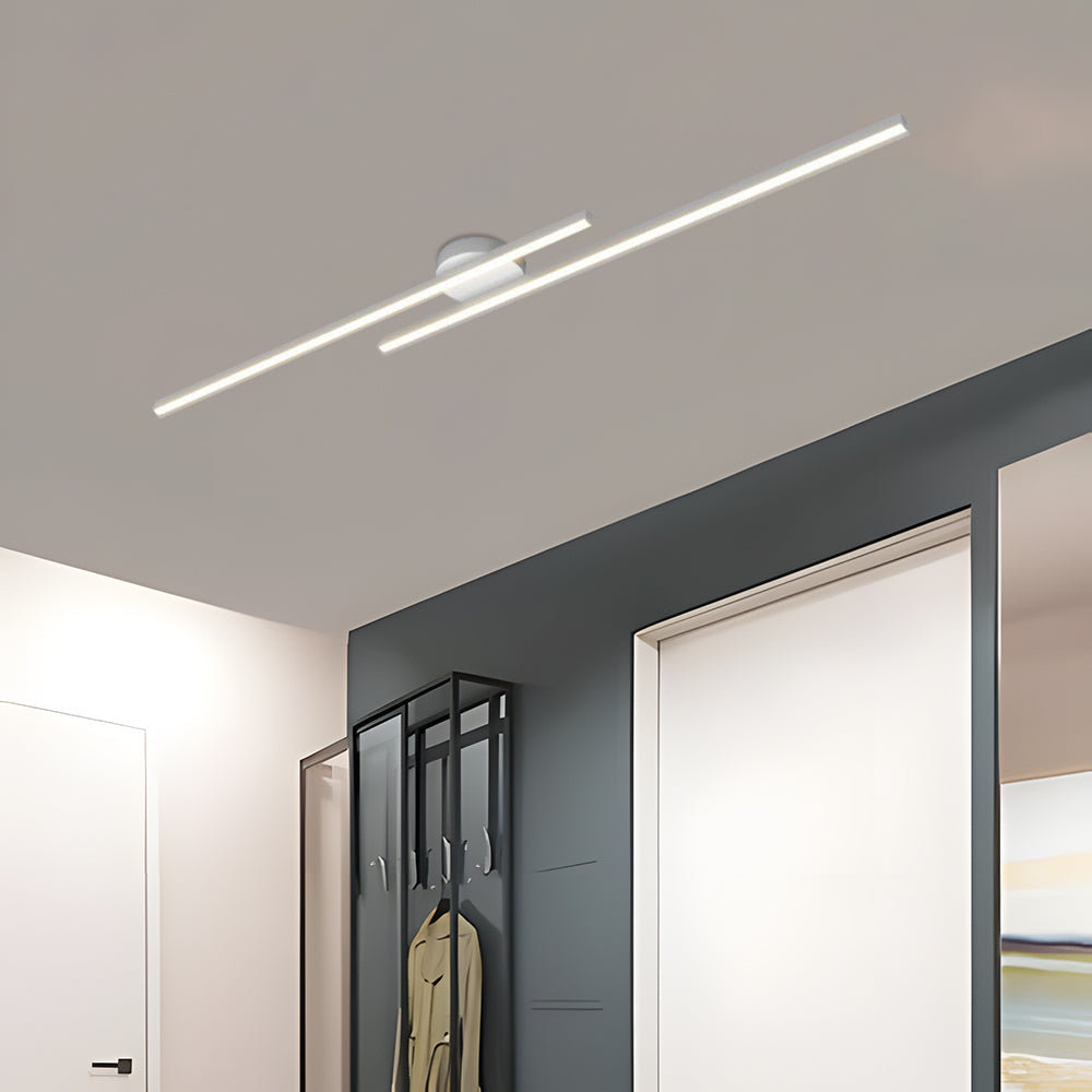 Minimalist white linear poxu ceiling fixture offering a clean, unobtrusive architectural look