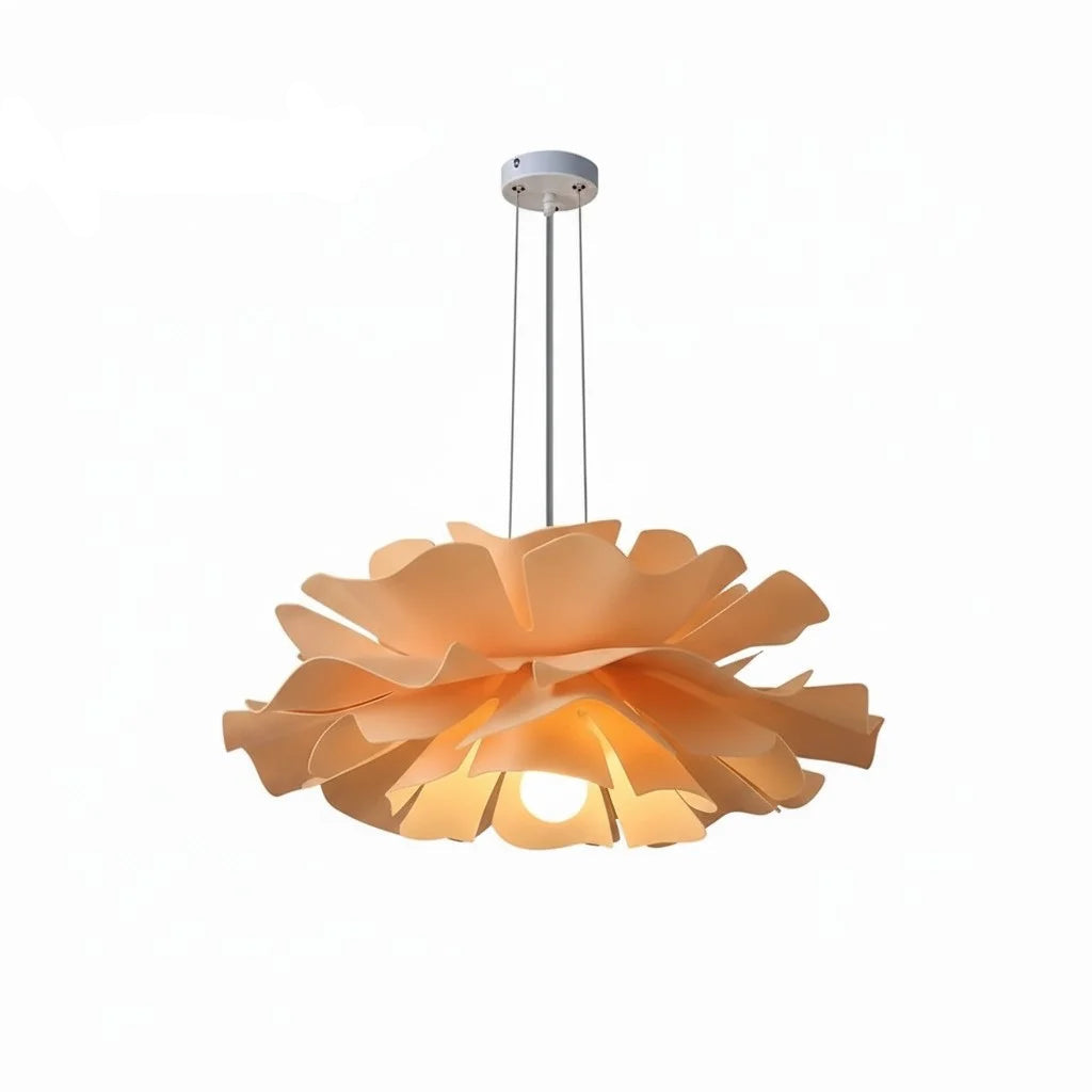 Medium telba orange lotus pendant light isolated on a clean white background