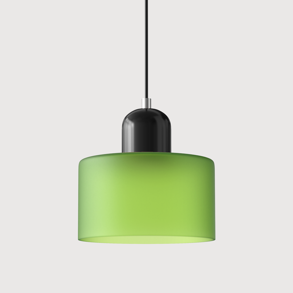 black base and frosted green shade vintage style tepa pendant light