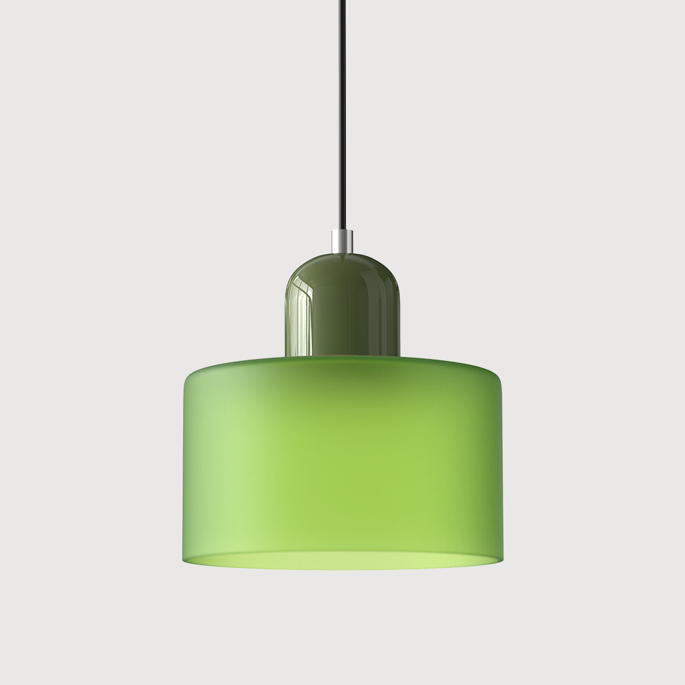 Green base and frosted green shade tepa modern ceiling light