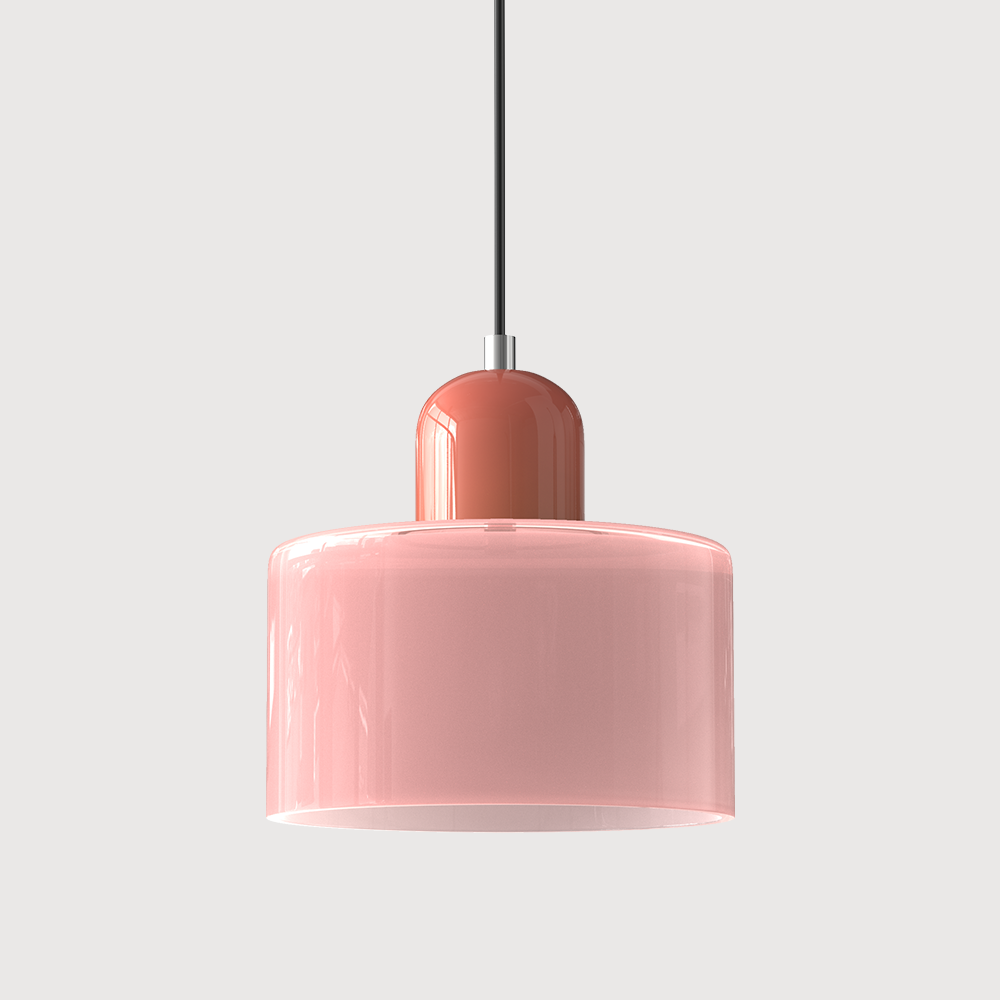 Pink base and light pink shade tepa macaron glass pendant