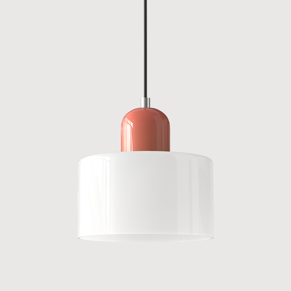 Pink base and white shade tepa minimalist glass pendant light