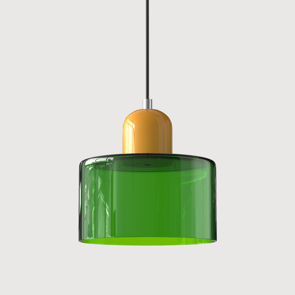 yellow base and green shade tepa colour-block pendant.