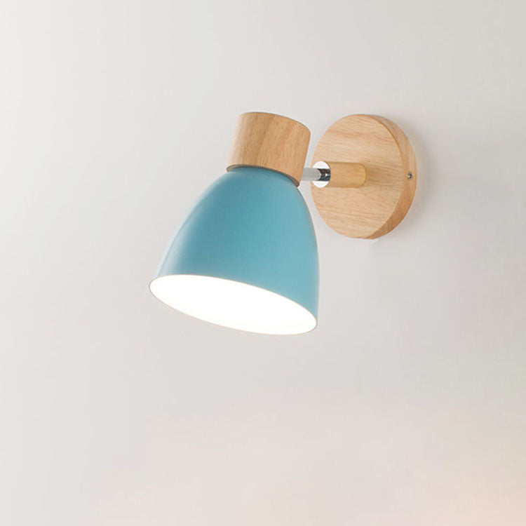 Blue pastel vexol dome wall light without a pull cord isolated on a neutral background
