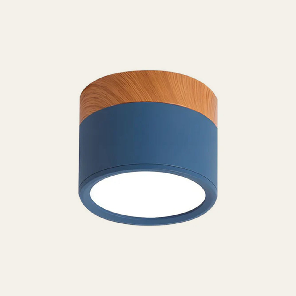Dark blue Nordic minimalist cylinder vytri ceiling light featuring an integrated LED diffuser